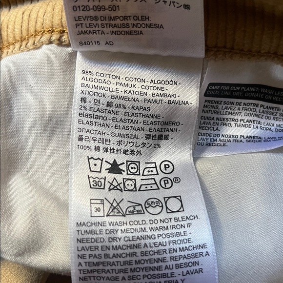 Levi’s Ribcage Bootcut Corduroy Pants Yellow Iced Coffee size 26 - Picture 10 of 11